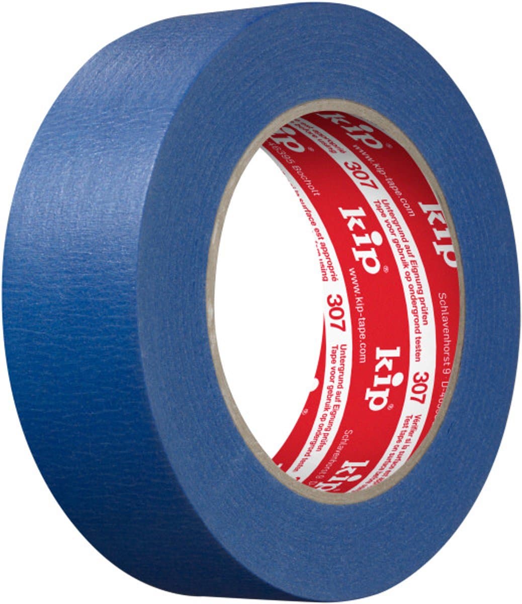 Kip 307 - SMOOTH-TEC Afplaktape - Blauw - 36mmx50m - Dun glad crêpepapier met speciale rubberlijm voor buiten - UV-, weer- en verouderingsbestendig - Goede hechting en hoge scheurvastheid bij hoge luchtvochtigheid - Temperatuurbestendig tot 90°C