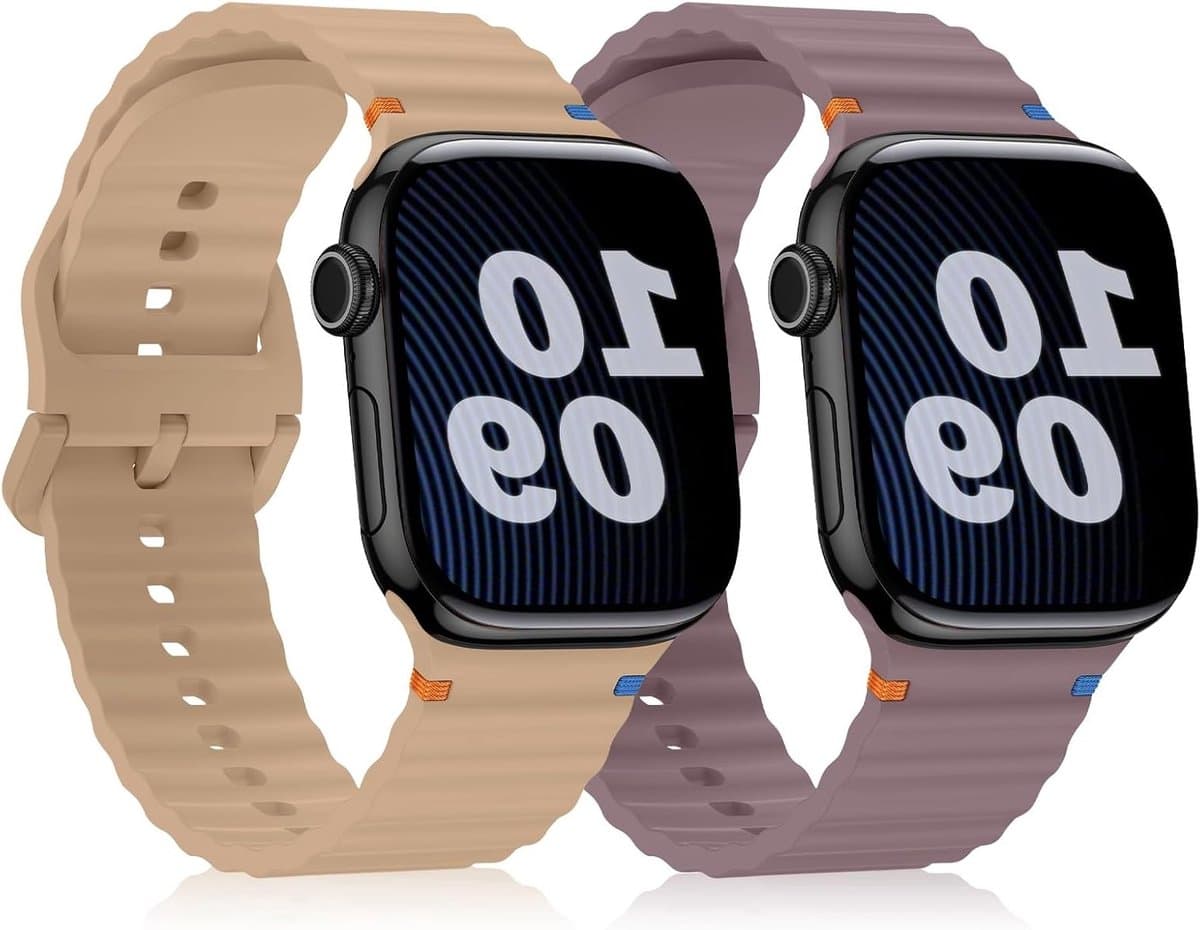 Sportieve Silicone Horlogeband voor 42mm, 41mm, 40mm en 38mm Apple Watch - 2 Stuks voor Mannen en Vrouwen, Ideaal voor Sport en Dagelijks Gebruik