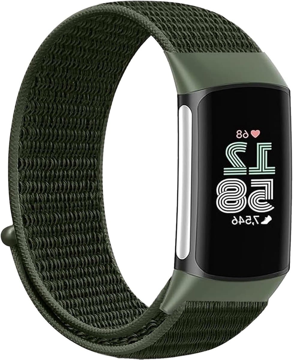 Verstelbare en Ademende Nylon Vervangband voor Fitbit Charge 6/5 - Comfortabele Sportieve Polsband voor Dames en Heren