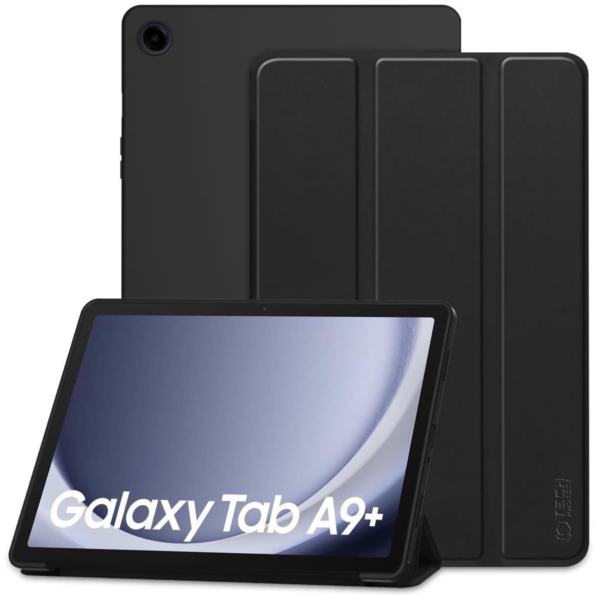 Tech-Protect SmartCase - Tablethoes - Samsung Galaxy Tab A9+ - Zwart - Standfunctie