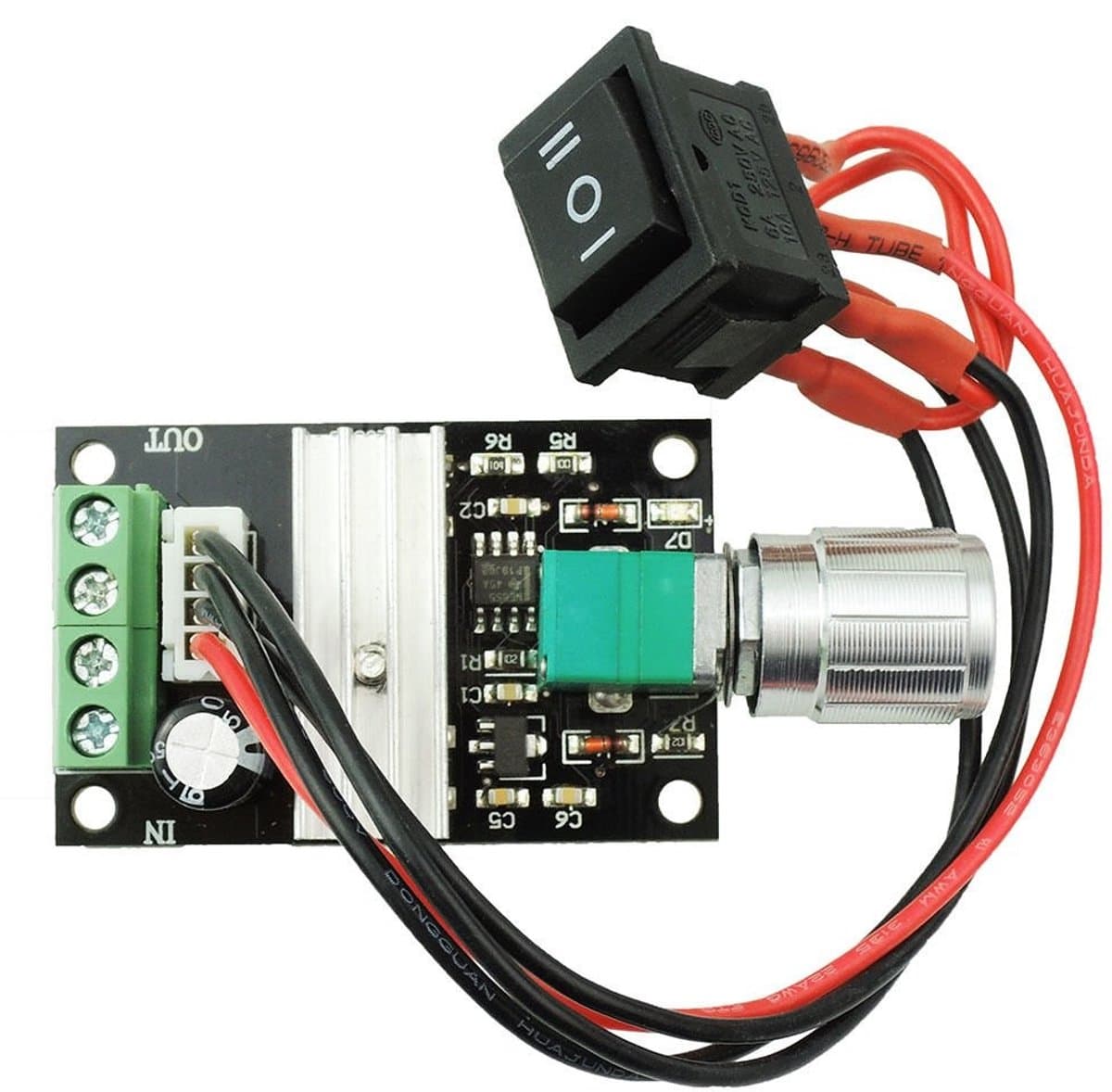 Store_7 Reversible Motor Speed Switch - Regulator - 6V 12V 24V - Verstelbare Snelheidscontroller - Voor DC Motor - 3A