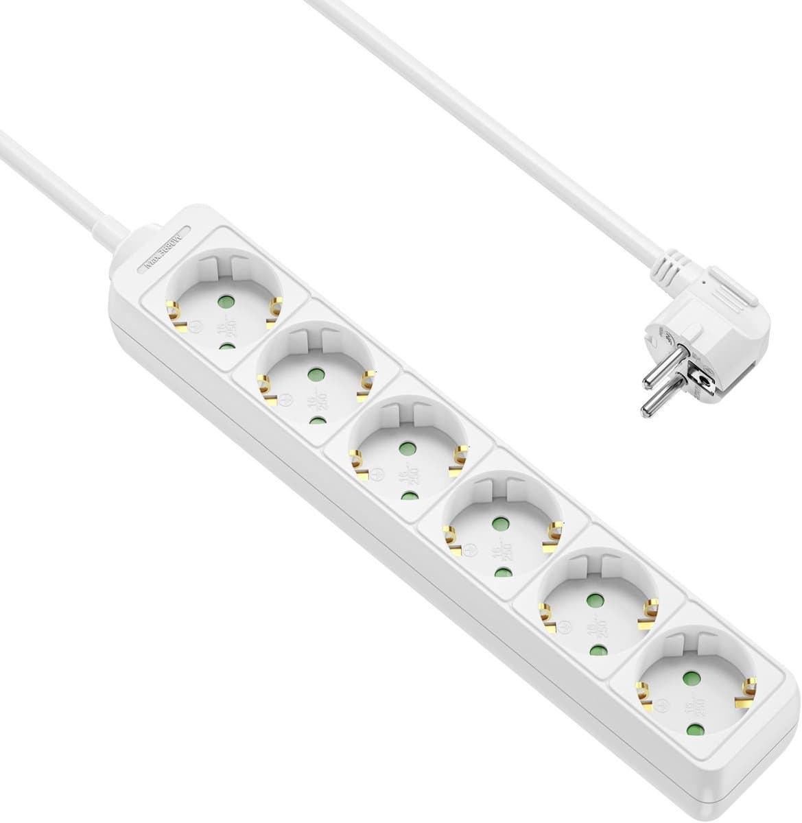 Allteq - Stekkerdoos - 6-voudig - 15 meter - Wit