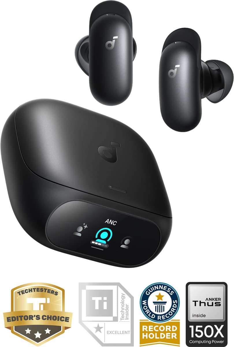 soundcore Liberty 5 Pro by Anker, Anker Thus Al Chip, Kristalheldere Gesprekken, Noise Cancelling Oordopjes, Draadloze Oordopjes, ANC Met 6,5 U/28 U:Speeltijd, Snelladen, Draadloos Opladen
