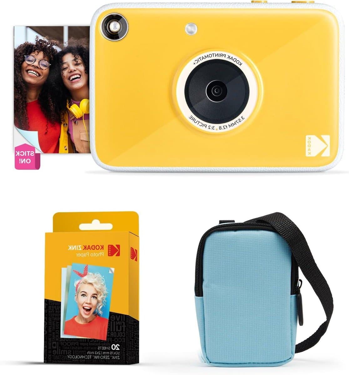 Directe Camera - Instant Camera - Foto's Maken Printen - Inktvrije Prints - Compact Ontwerp - Geel