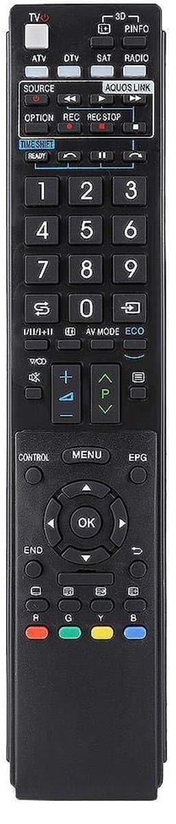 Shopcentral - Universele Afstandsbediening - Geschikt voor Sharp TV - Compact en Handig - Zwart - Voor LED LCD HD 3D - Ideaal voor Thuisgebruik - 8 Met...