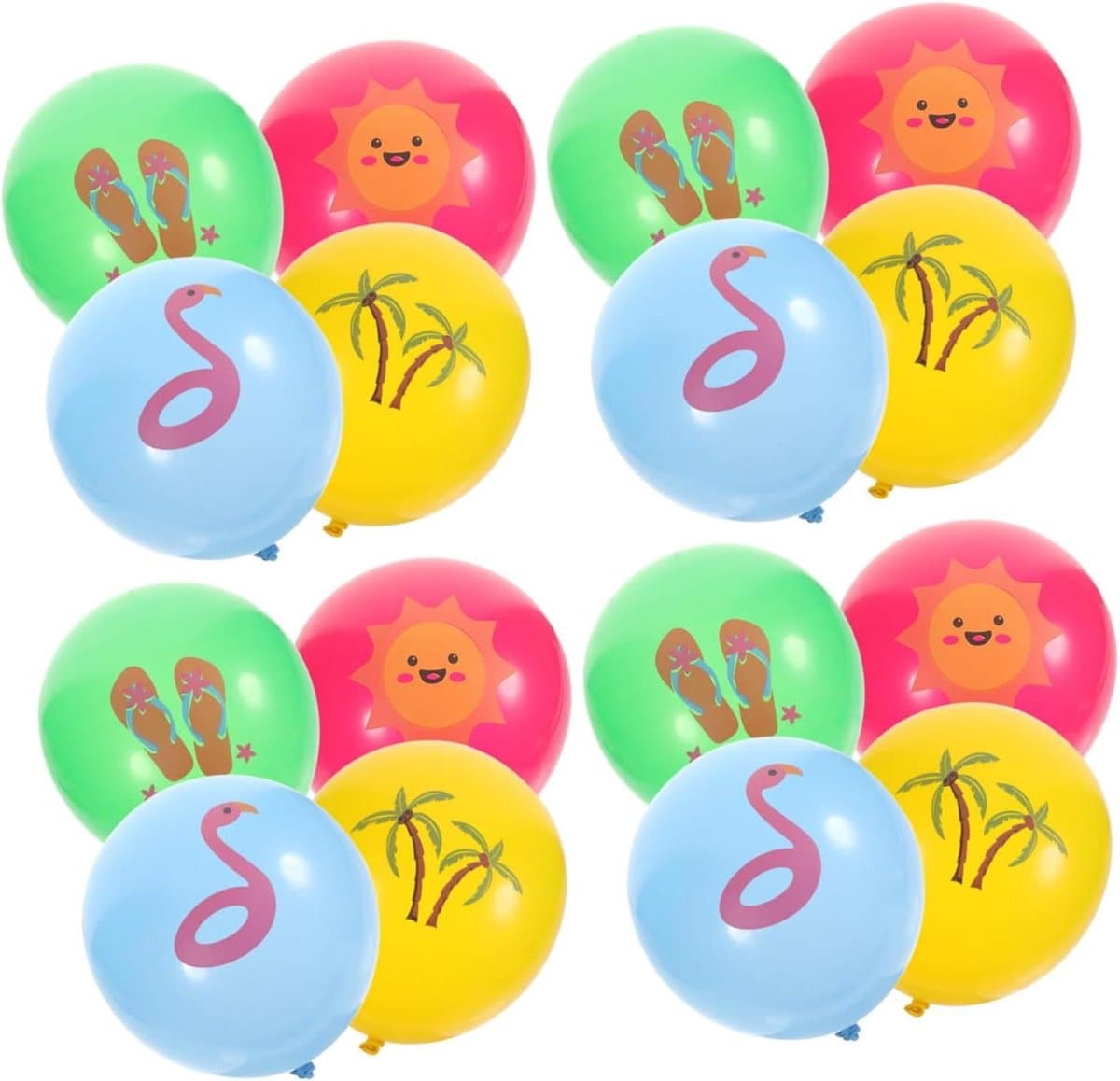 Hawaii Party Ballonnen - Zomerfeest Versiering - Feest Decoratie - Speciale Print - 16 Stuks - Diverse kleuren