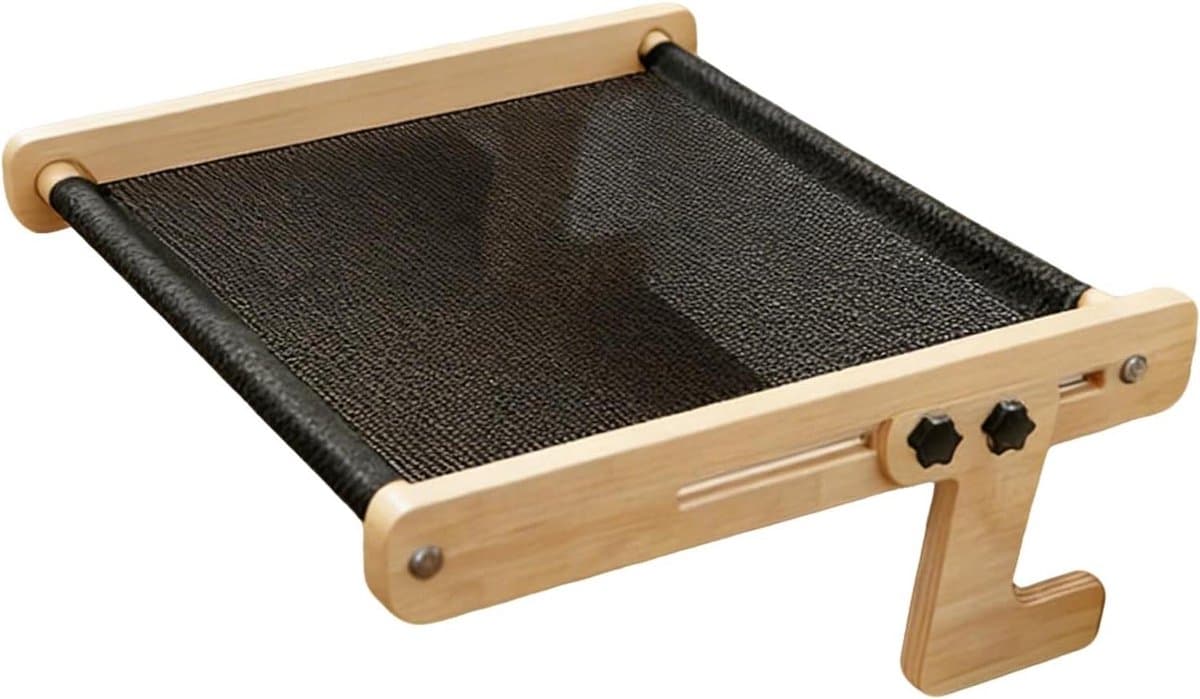Kattenhangplek naast bed - Drijvend kattenmeubel - Rusten en spelen - Solide houten constructie - 435x39x16cm - Naturel