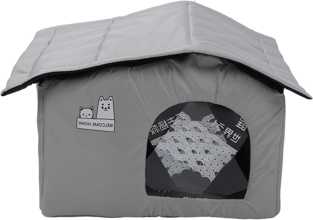 Buitenhuis voor katten met koelfunctie, weerbestendig en bijtbestendig, ideaal voor warme dagen en comfort voor huisdieren