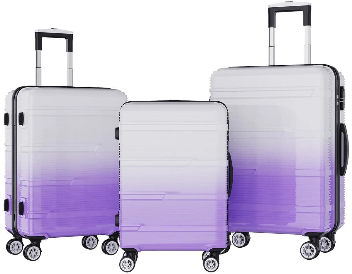 Geargalaxy 3-Delige Kofferset - Bagageset - Kofferset - Trolleyset - Reiskoffers - Luggage Set - Koffers - Suitcase Set - Paars