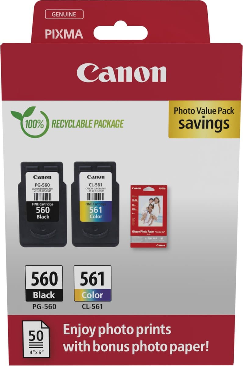 Canon PG-560/CL-561 Cartridge + Fotopapier