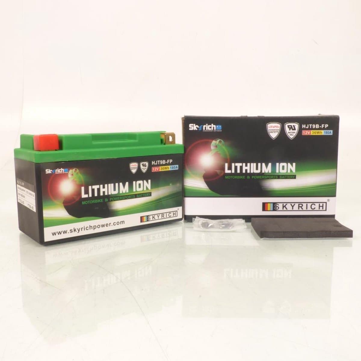 skyrich lithium accu voor quad yamaha 700 yfm r raptor 2006 tot 2011 yt9b-bs / hjt9b-fp / 12v 3ah nieuw