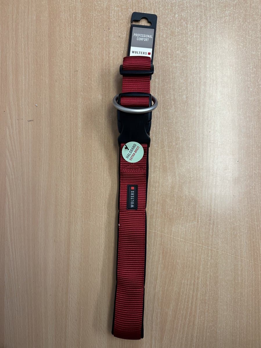 wolters pofessional comfort halsband maat L 70-80cm 45mm breed extra breed kleur rood zwart
