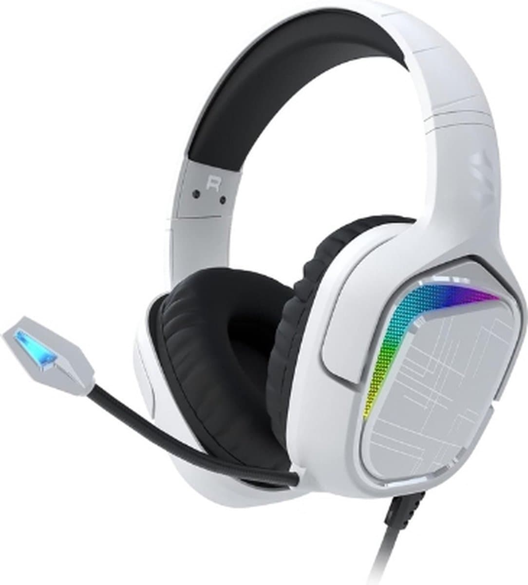 Intelectro Gaming Headset - Meeslepend geluid voor topprestaties! - Ruisonderdrukking - Flexibel en Ultra Heldere Microfoon - Multi Platform Support - Kwaliteitsvolle Oorkussens voor Comfort - Wit - Levering Sneller dan Aangegeven!
