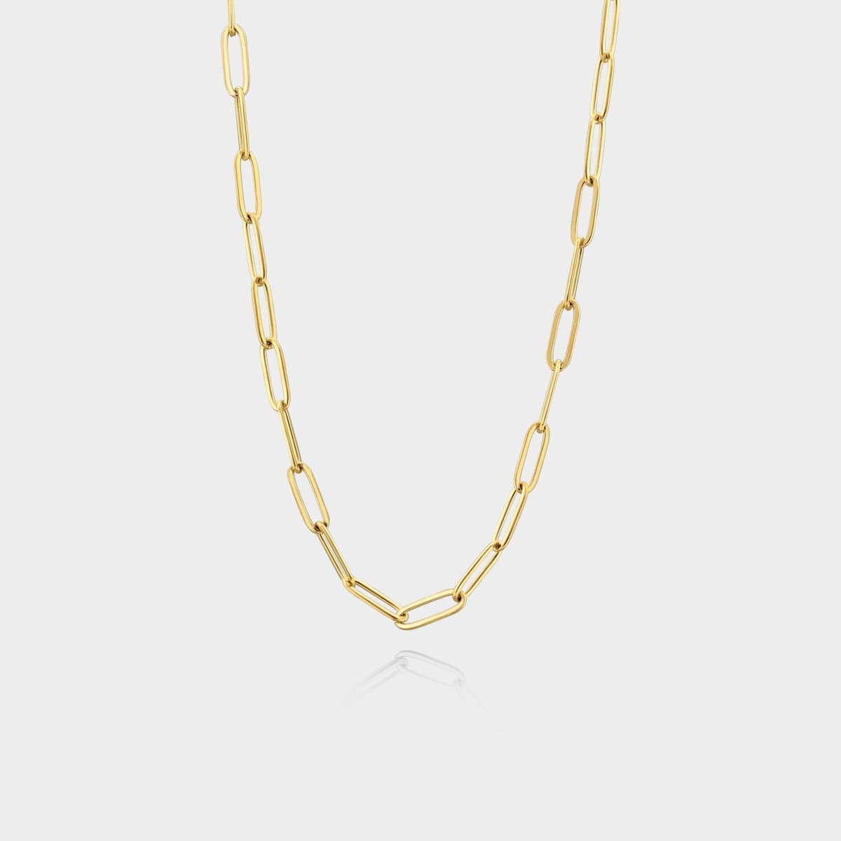 Paperclip Ketting 3 mm - Gouden Schakelketting - 50 cm lang - Ketting Heren - Olympus Jewelry