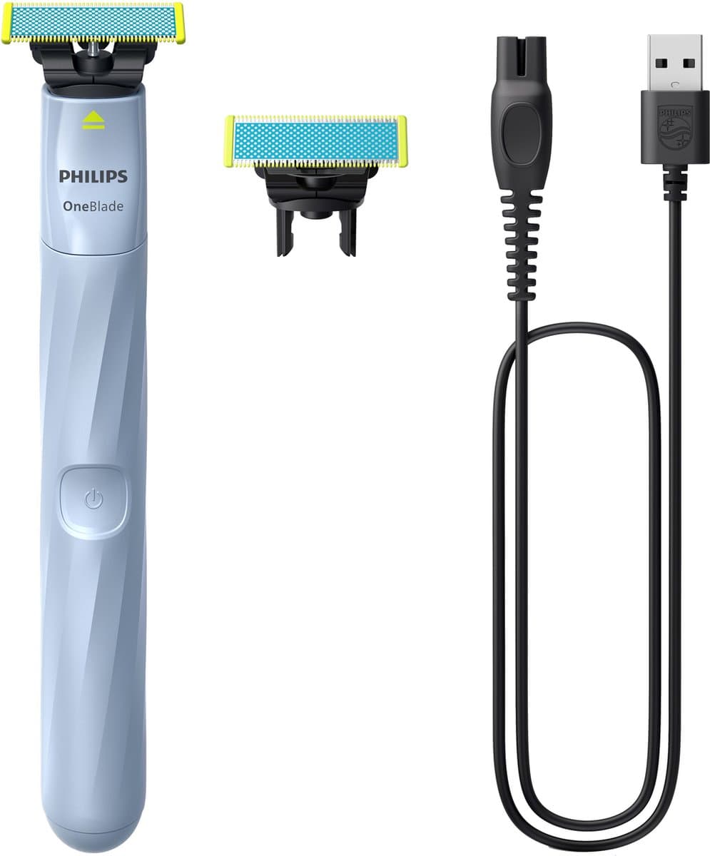 Philips OneBlade First Shave - Scheerapparaat - Voor de eerste scheerbeurt - Met extra Anti-Frictie mesje - QP1324/30