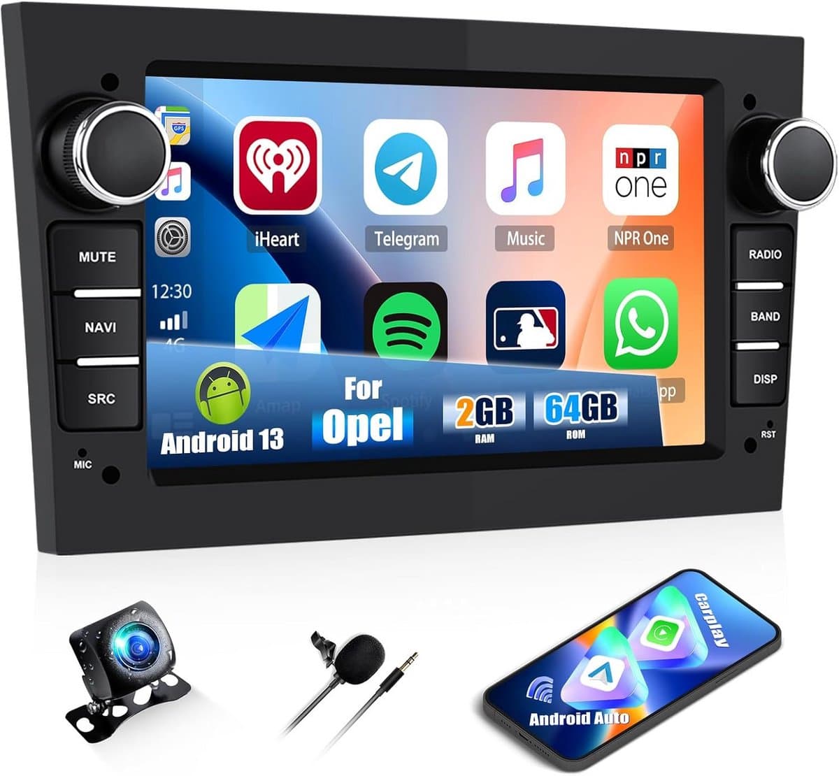 Android Autoradio 7 inch voor Opel modellen met Wireless CarPlay, GPS en Achteruitrijcamera