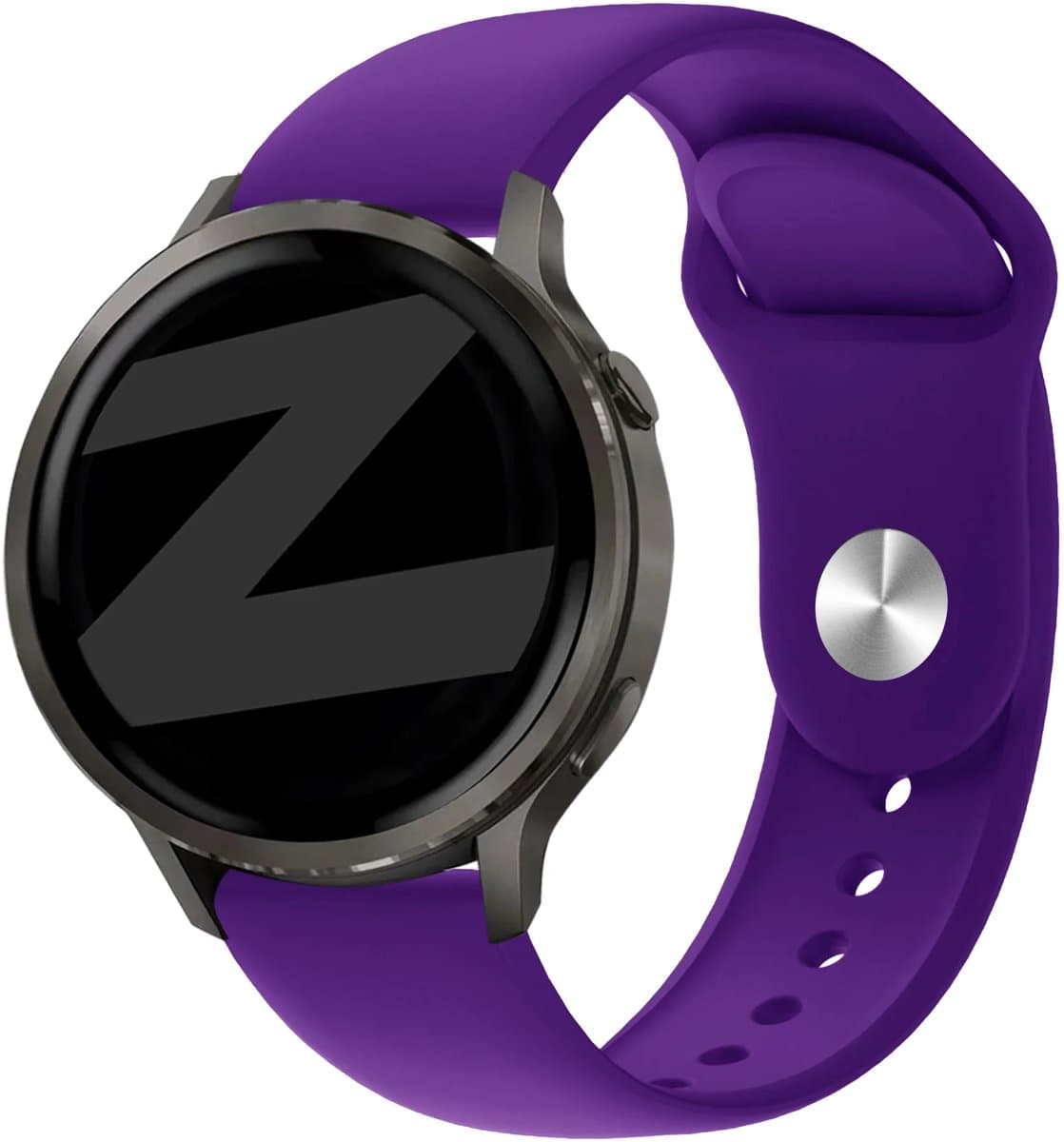 Bandz Siliconen sport 'Deluxe' bandje geschikt voor Garmin Vivoactive 6 / 5 / 3 / Vivomove / 3 / HR / Style / Luxe / Sport / Trend / Forerunner 645 / 570 / 245 / 165 / 55 / Venu / SQ / SQ2 / 2 Plus / Approach S12 / S40 / S42 / S44 - Paars