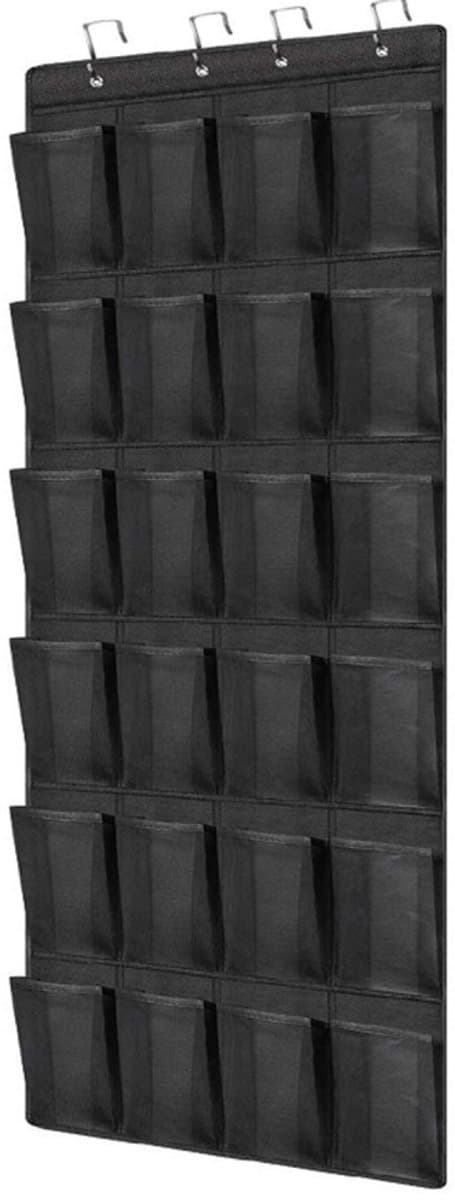Gigicial Schoenenorganizer - Organizer Voor Aan De Deur - Duurzaam Non-Woven Materiaal/Ademend Mesh Vakken - 1 Stuk - Algemeen Gebruik Zwart