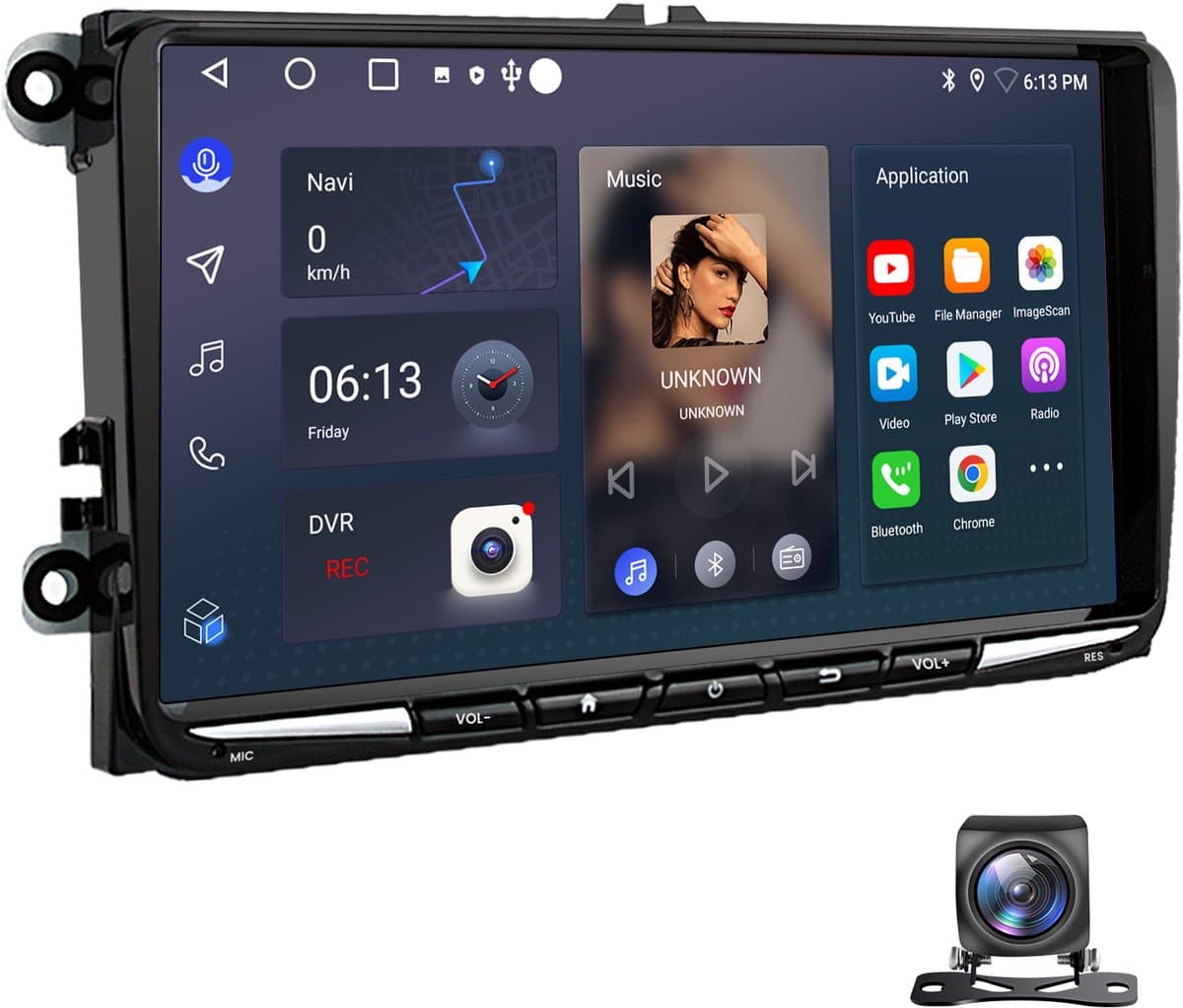 Junsun Andriod 15 Autoradio - Geschikt voor Volkswagen Polo Golf 5 6 Tiguan Touran Crafter Passat Skoda - 4+64 GB - 9 Inch - Achteruitrijcamera - Draadloze CarPlay & Android Auto - Octa-Core & GPS Navi & SWC & Bluetooth & Wifi 4G & 8 Kern & DSP + EQ