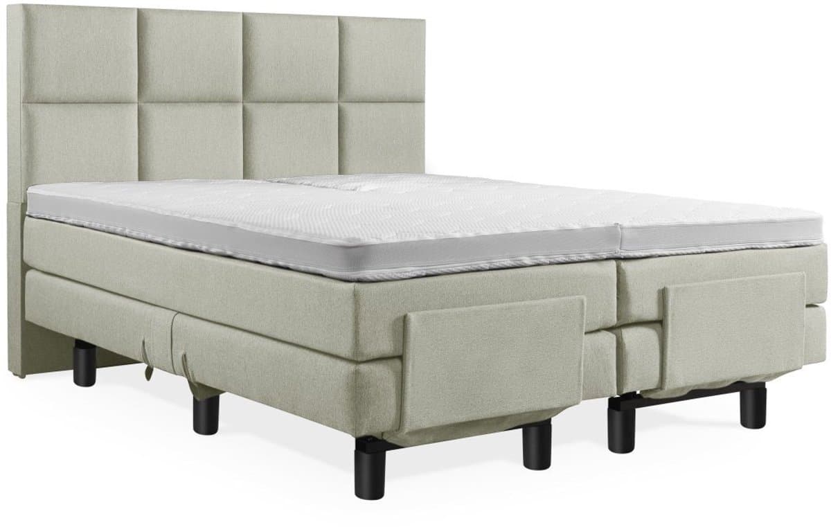 Elektrische Boxspring - Incl. 8-Vaks Hoofdbord - 2-Persoons - 160x200 cm - Groen - Zonder Plint