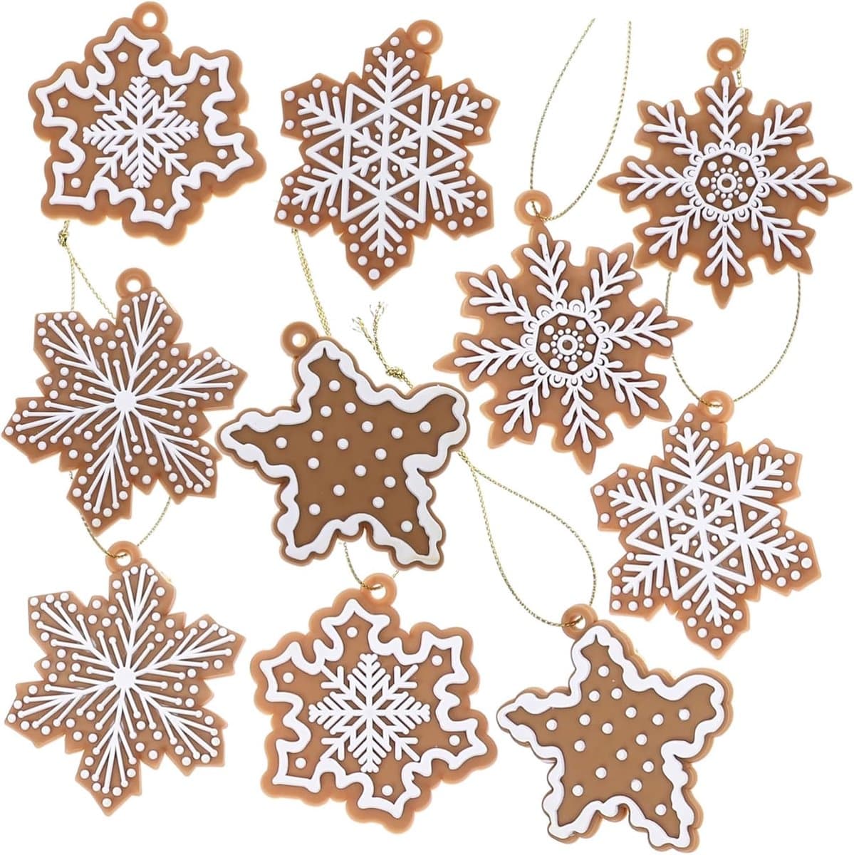 Sneeuwvlok Ornamenten - Kerstdecoratie Hangers - Feestelijke Versiering - Herbruikbaar PVC Materiaal - 6.5x5.5cm - Diverse Kleuren