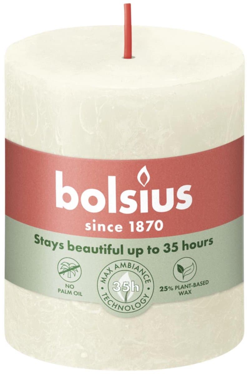 BOLSIUS Rustiek Stompkaars Shine 8 cm Soft Pearl