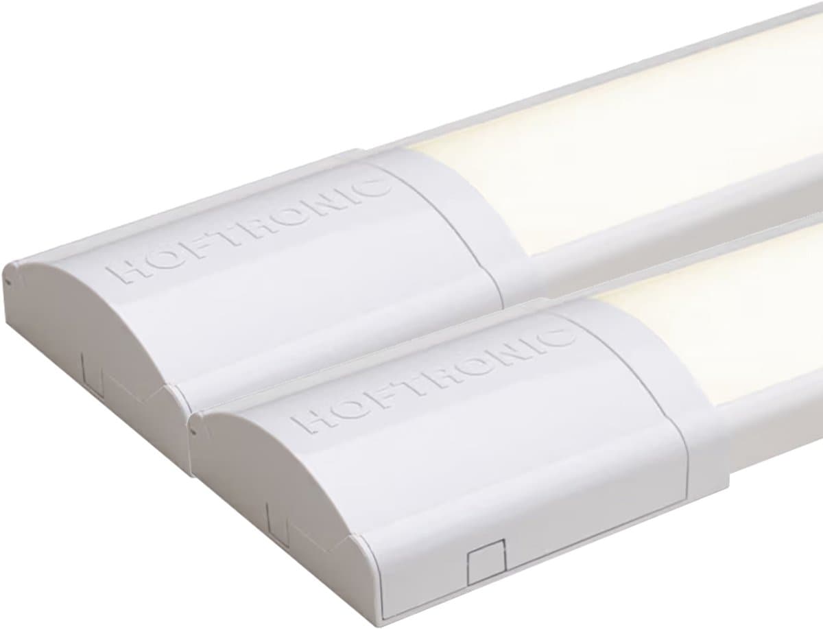2x HOFTRONIC - LED Batten 150cm - 50W 6000 Lumen - 4000K Neutraal wit - LED TL Armatuur - Voor werkplaats, schuur en als onderbouwverlichting - Incl. montageklemmen & quick connector - 5 jaar garantie