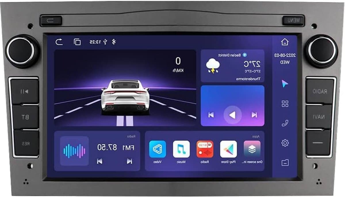 Android 13 Autoradio – Multimediaspeler – Inbouwradio – Navigatiesysteem – Bluetooth Radio – 7 Inch QLED Touchscreen – 4G LTE WiFi Connectivity