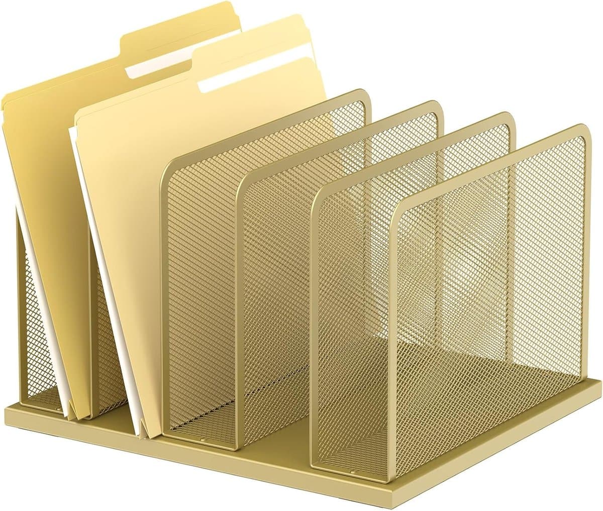 Bureau Organizer - Documenten Sorter - Kantoor Organisatie - Mesh Design - 5 Secties - Goud