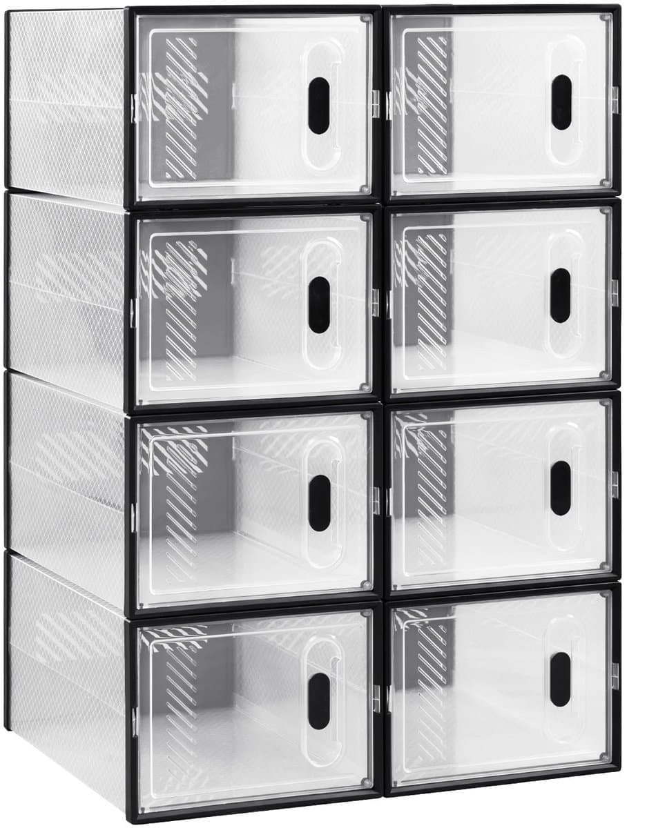 NordHaus Schoenendozen Set van 18 - Stapelbare Opbergdozen - Transparante Schoenen Organizer met Magnetische Deur