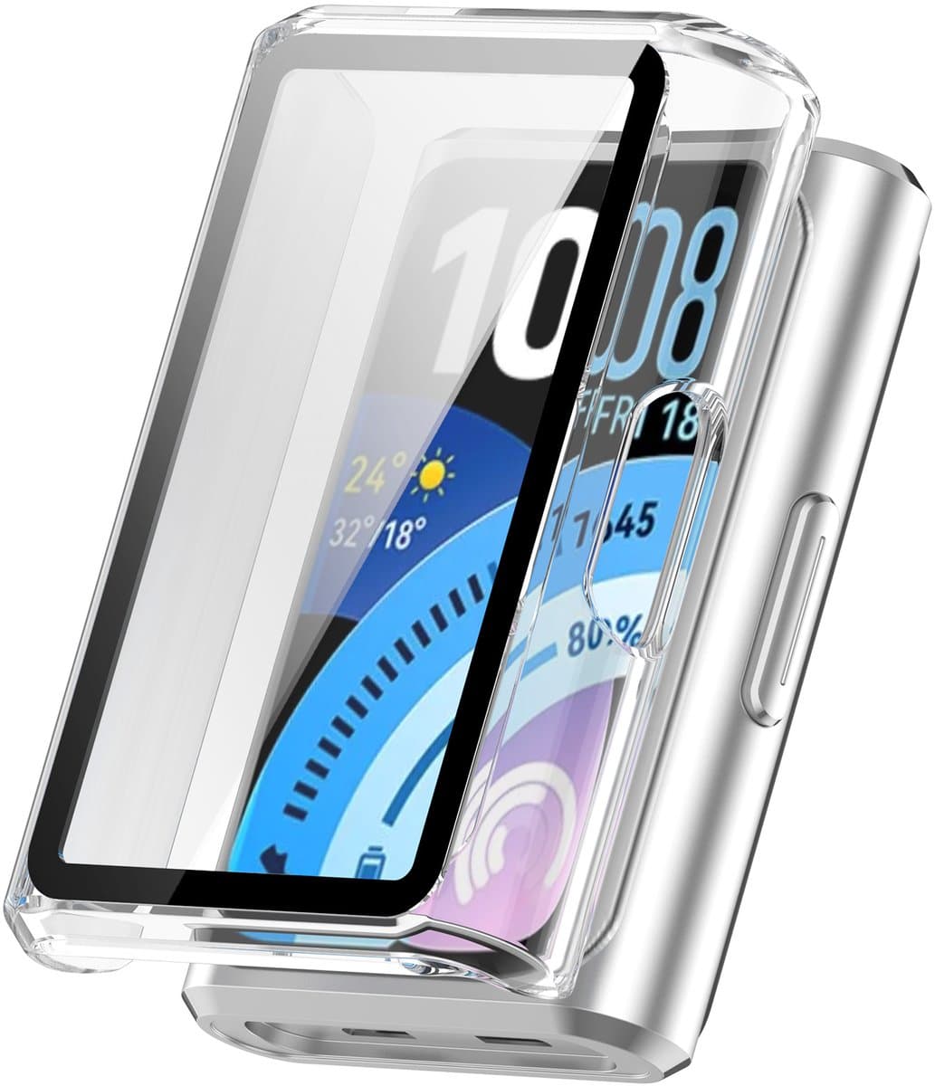 Stravo Screen protector case – Geschikt voor HUAWEI Band 11 Pro - Full Cover Hard Case / Beschermend Hoesje - Transparent - HUAWEI Band 11 Pro screenprotectors