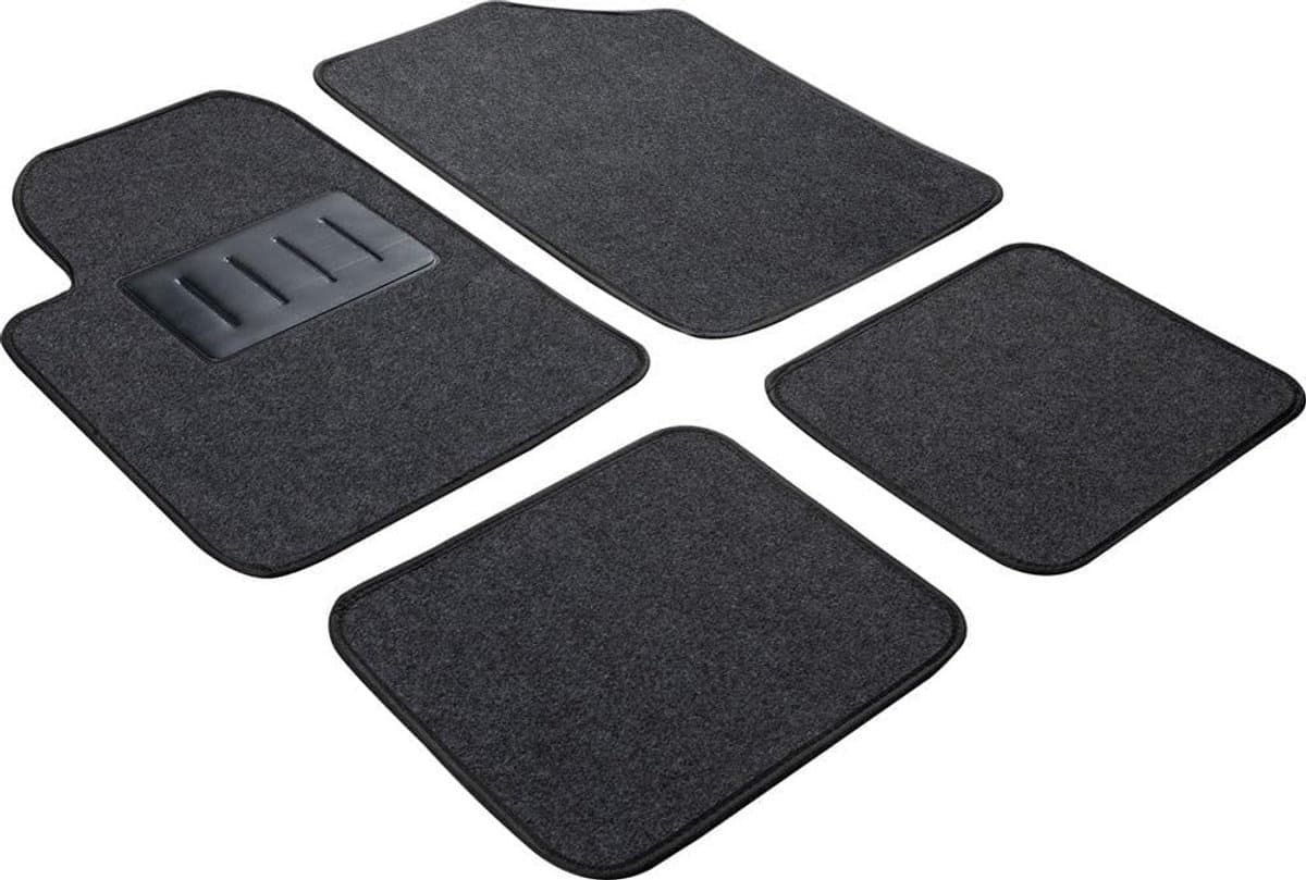 Universeel grijs autotapijt set van 4 stuks voor auto