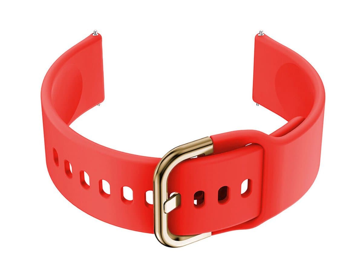 Rode Rubberen Horlogeband 22mm met Gouden Gesp voor Smartwatch U01
