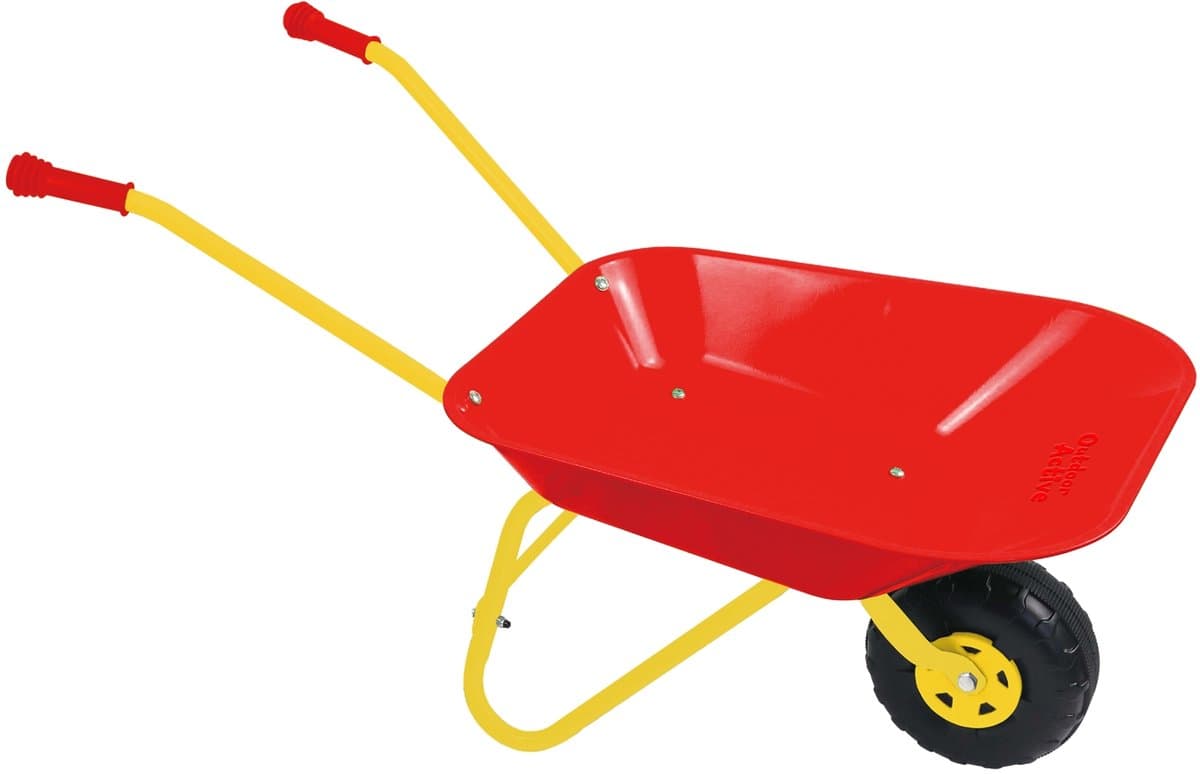 Metalen kinderkruiwagen rood