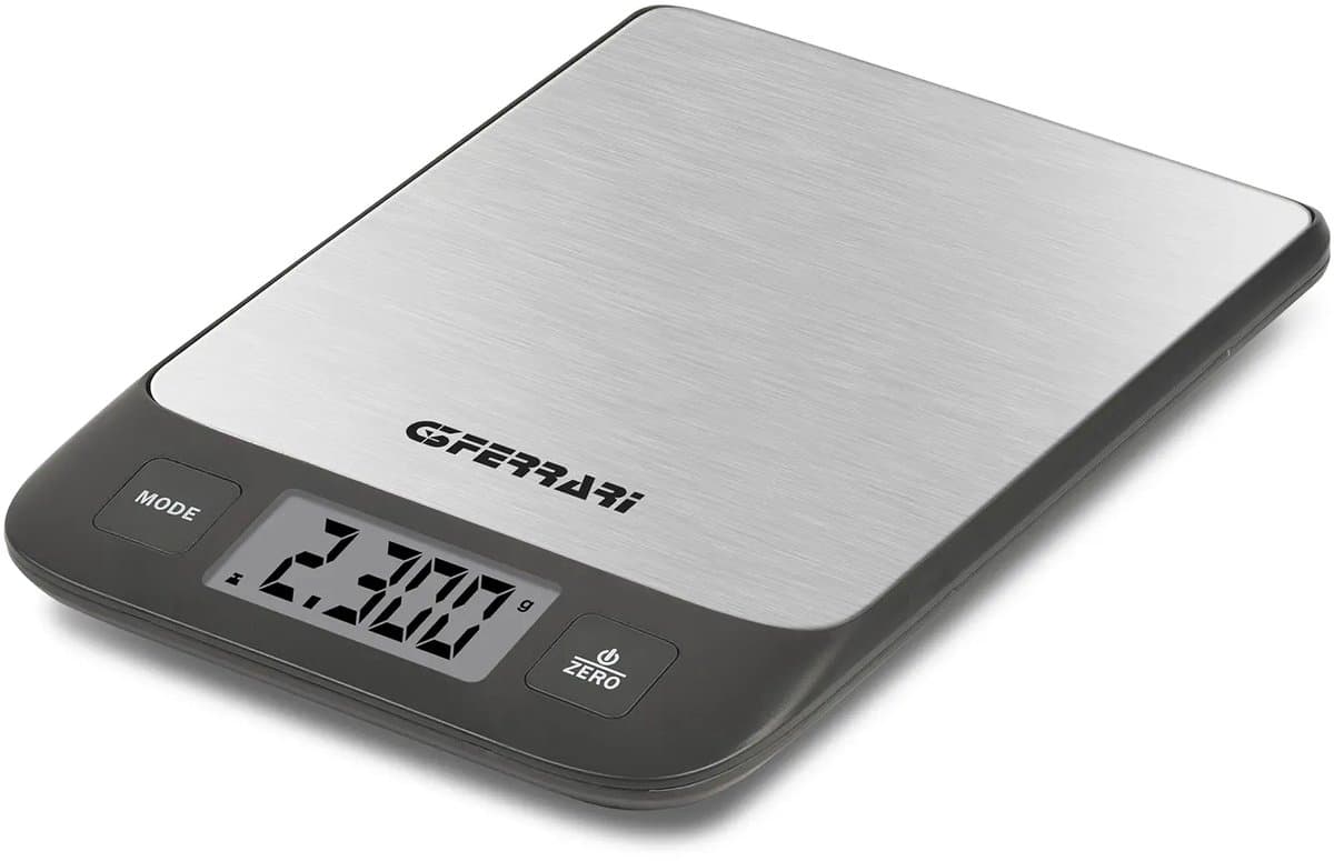 G3 Ferrari Stefy – Digitale Keukenweegschaal – RVS Weegplatform – Max. 5 kg – LCD Display – Tare Functie – g/lb/oz/ml – Automatische Uitschakeling – Werkt op 2x AAA Batterijen