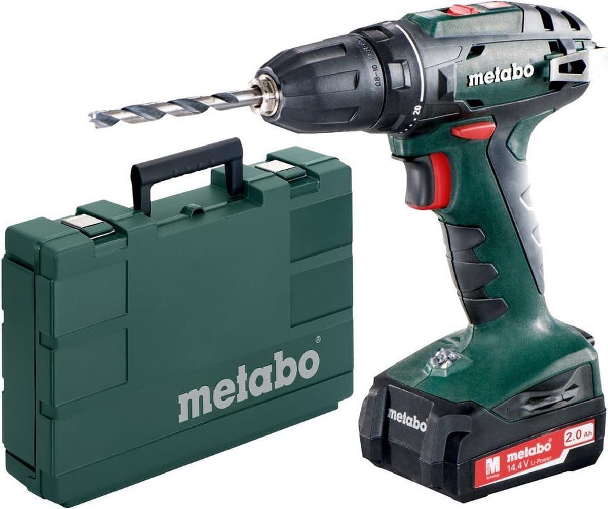 Metabo accuboormachine BS 14,4 V - 2x 2,0 Ah batterijen, koffer