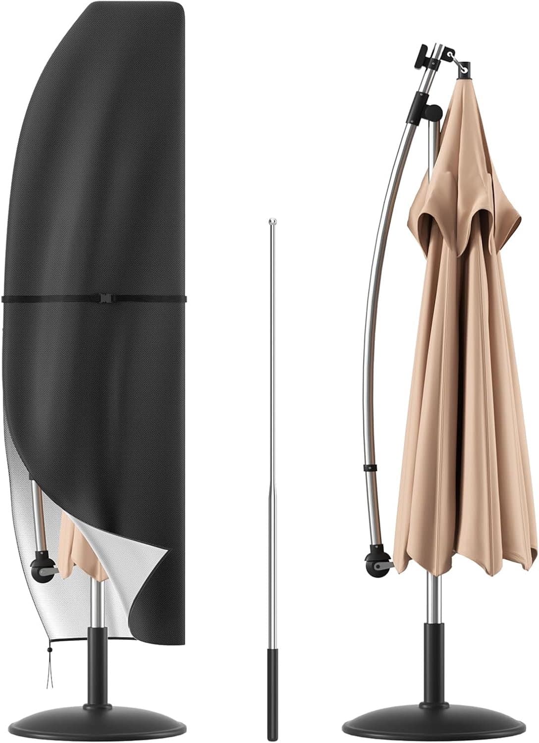 Zivano Parasolhoes - Parasolhoes Waterdicht - Beschermhoes voor Zweefparasol - Taupe - 265cm × 70cm × 50cm