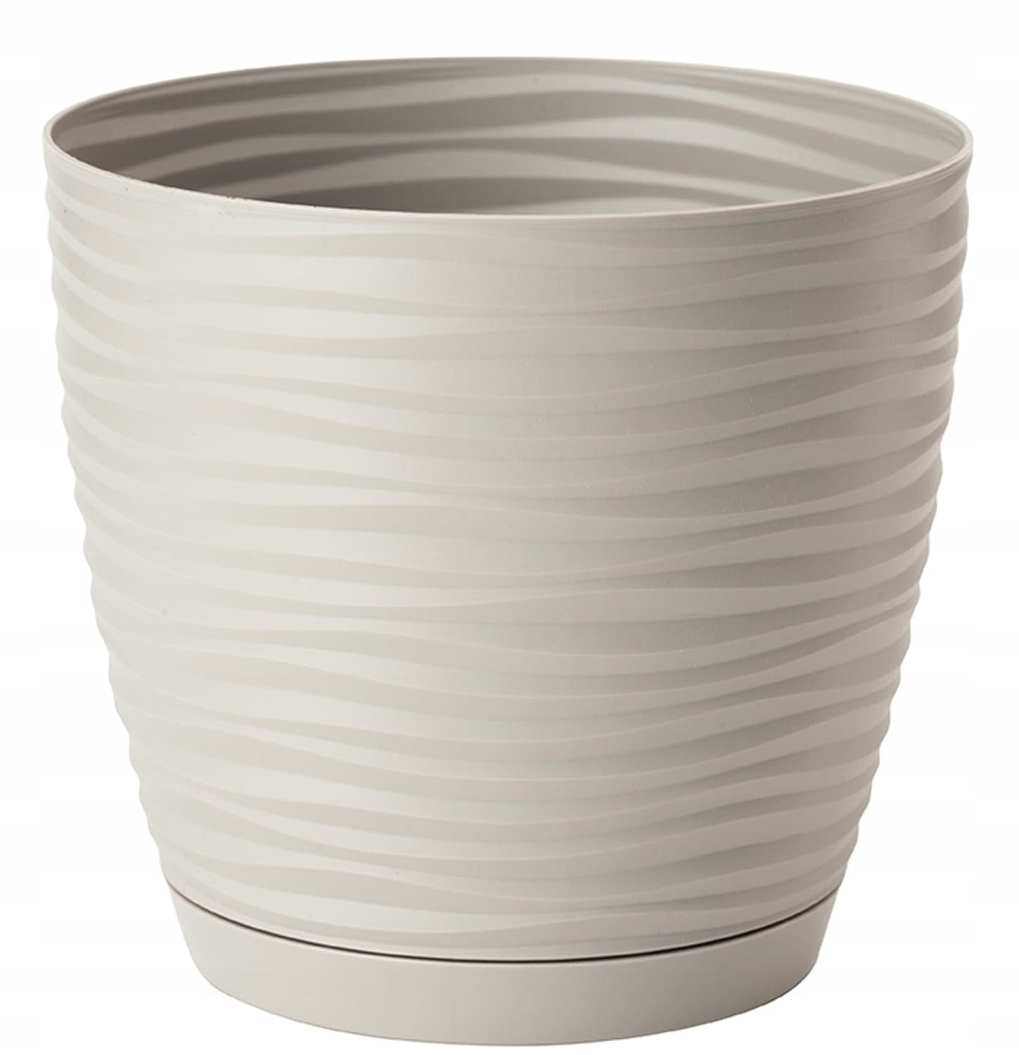 Sahara Petit Pot met Schotel 11cm - Jasgrijs - 3D Effect
