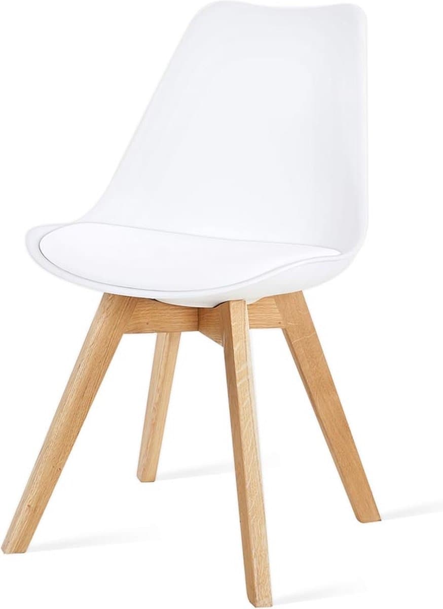 Essence Madera Eetkamerstoel wit - houten onderstel