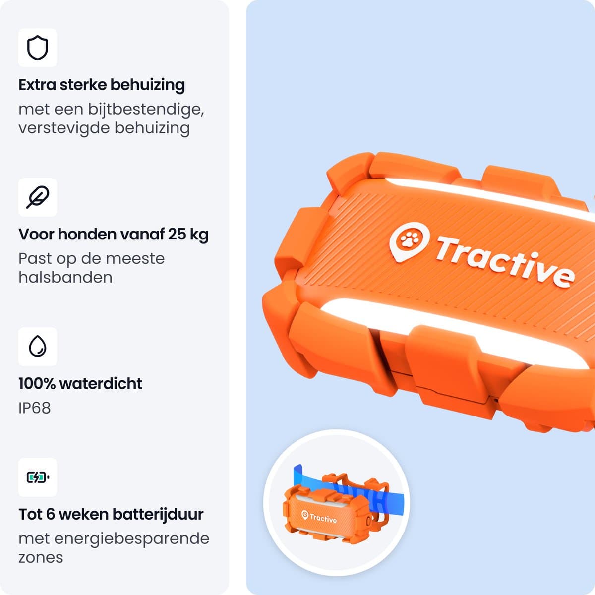 Tractive DOG 6 XL Adventure Edition – Slimme GPS-tracker voor honden met monitoring van vitale waarden & gezondheidswaarschuwingen, 6 weken batterijlevensduur – Oranje