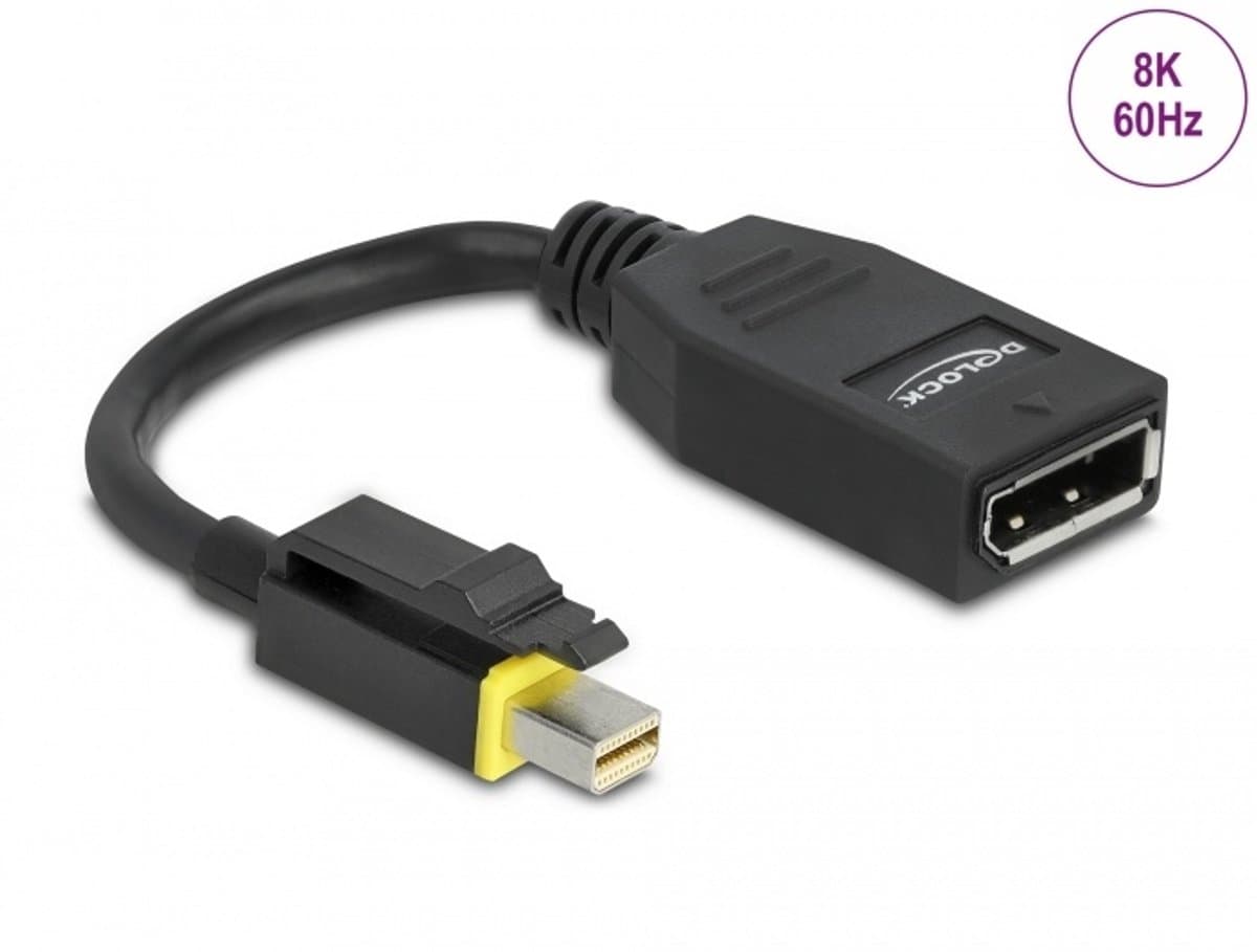 Mini DisplayPort 1.4 naar DisplayPort -adapter met LATCH 8K 60 Hz