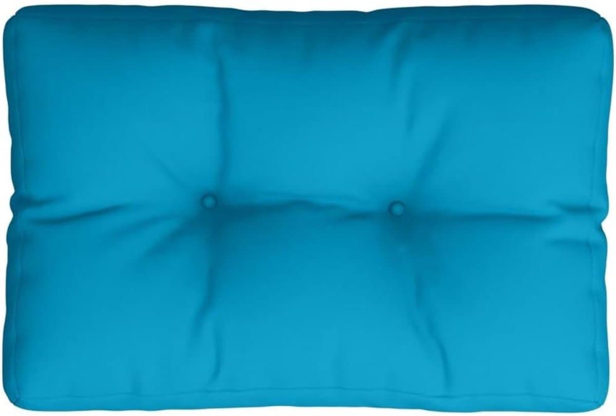 Palletkussen - Bankkussen Tuinkussen - Buiten Zitten - Waterafstotende Stof - 60 x 40 x 12 cm - Lichtblauw
