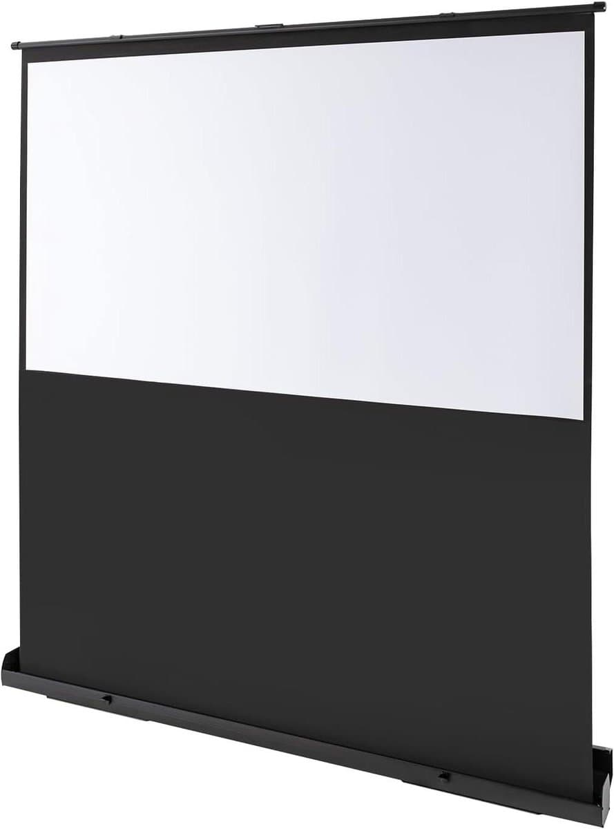Draagbaar Projectiescherm - Vloerscherm Projector - Thuisbioscoop Ervaren - Zelfblokkerend Systeem - 170 x 100 cm - Zwart