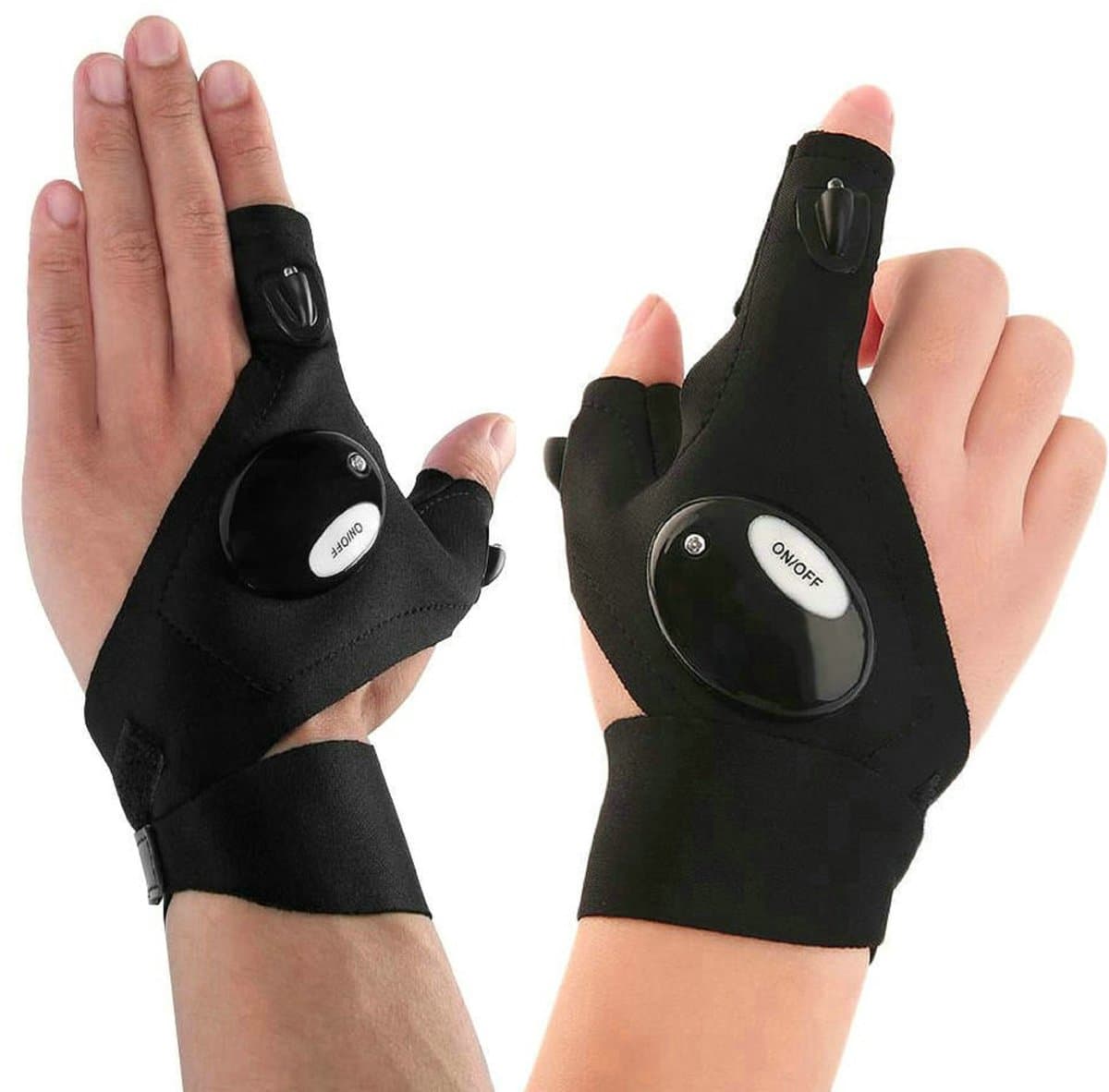 Dailygoods - Zaklamphandschoenen - Werkhandschoenen met licht - Flexibel en ademend - Outdoor handschoenen - Ideaal voor vissen en kamperen