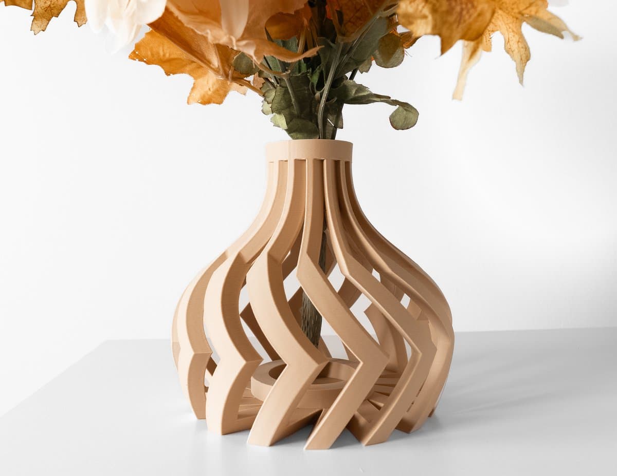Skushy Vaas Lovishort - Geschikt voor LEGO Bloemen en Bouwsteenbloemen - Moderne Designvaas voor Droogbloemen en Kunstbloemen - Sculpturale Decoratieve Vaas - Premium Woondecoratie