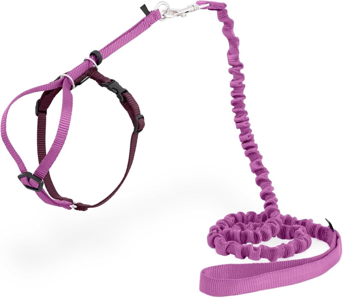 Katten Tuigje - Veilig Harnas - Buiten Ontdekken - Verstelbare Borstband - 22.9-28 cm - Roze Bordeaux