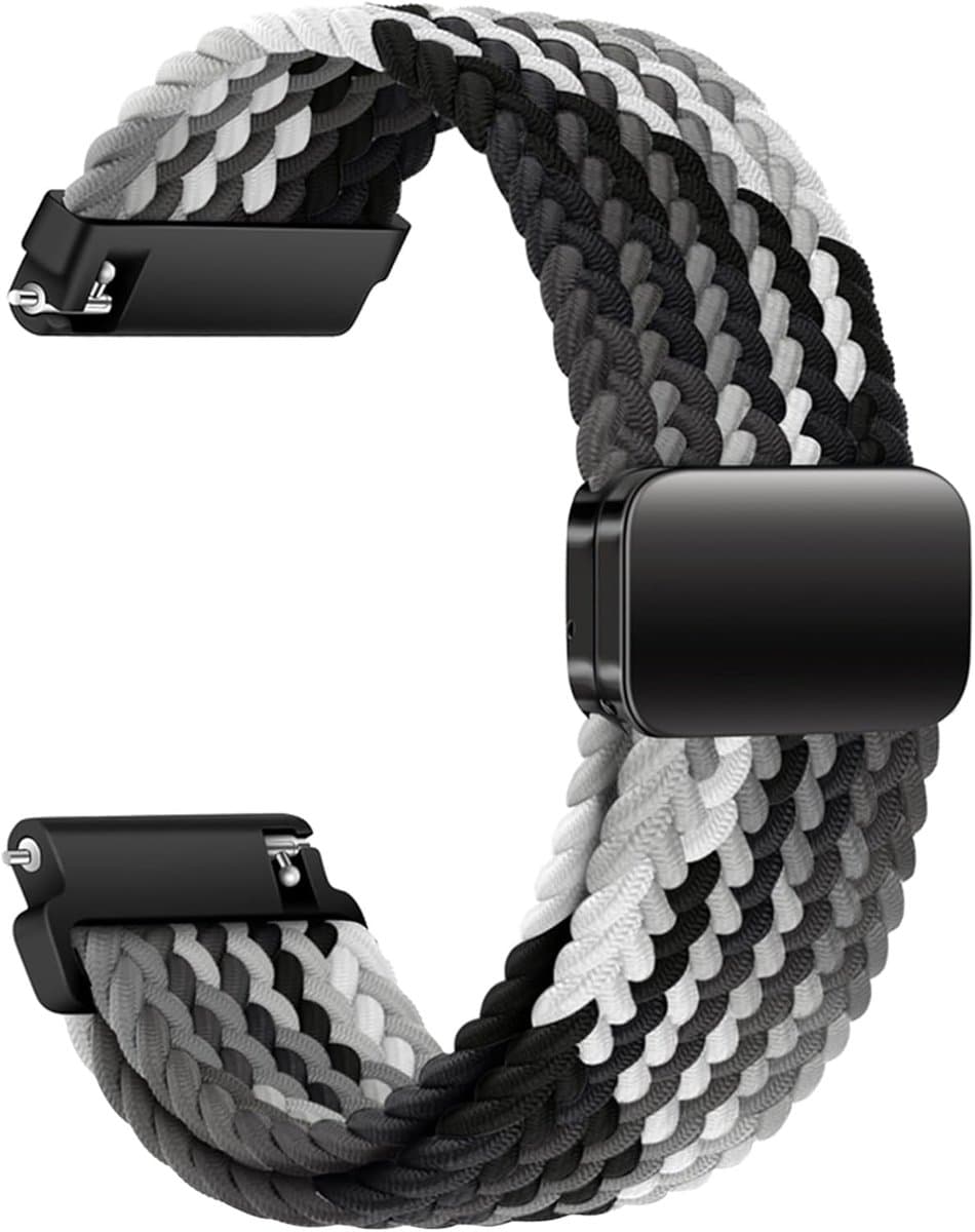 Nylon band 20 mm 22 mm - verstelbare magnetische sluiting - elastisch en comfortabel - vervangband voor smartwatches - SnelShoppen
