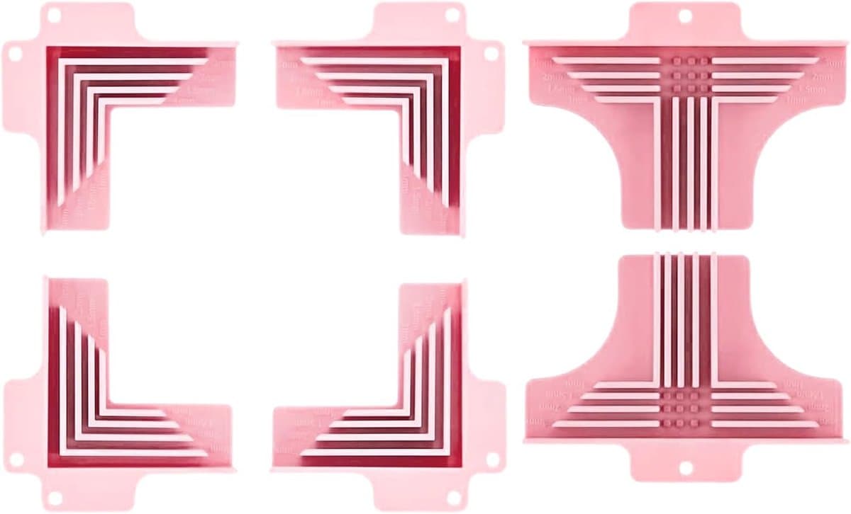 Hoekklemmenset - Precisie Uitlijn Gidsen - Modelbouw Inlijsten - Verstelbare Haakse Gereedschappen - 6.2 x 6.2 cm - roze