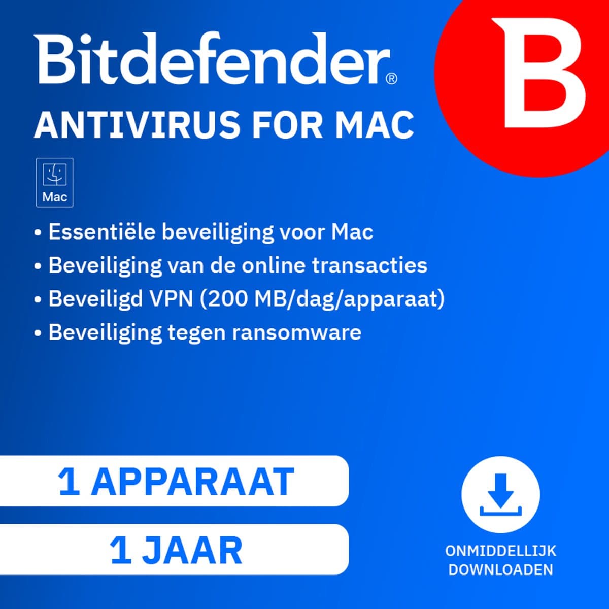 Bitdefender Antivirus voor Mac - 12 maanden/1 apparaat - NL - Mac