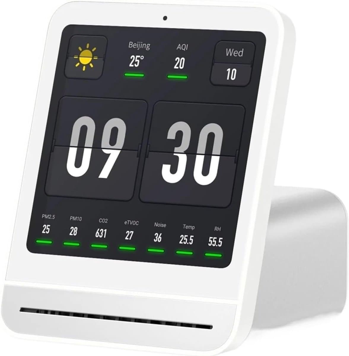 Luchtkwaliteitsmonitor - Luchtdetector CO2 - Binnenlucht Controleren - Temperatuur Vochtigheidssensor - Wit - Wit